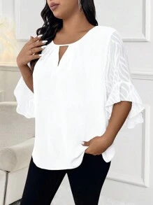 SHEIN LUNE Plus Size Women's Solid Color Minimalist Casual Shirt