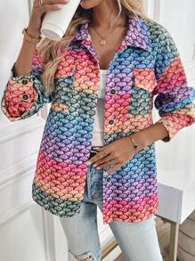 SHEIN LUNE Ombre Geometric Print Fashion Ladies' Jacket Fall Cloth For Women - Multicolor - View 1