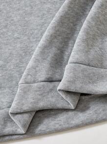 SHEIN Tween Girl  Casual Letter Graphic Print Loose Sweatshirt And Sweatpants Set - Grey - View 8