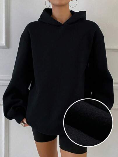 DAZY 新款女式基本款连帽羊毛衫，秋季款，保暖内衬