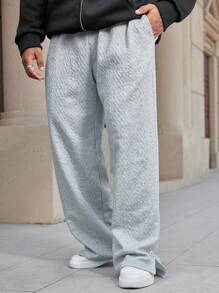 Manfinity CasualMax Plus Size Men's Loose Casual Sweatpants - Light Grey - View 3