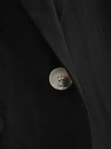 Franclia Casual Solid Color Blazer, Spring And Autumn - Black - View 4