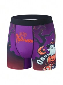 3pcs/Set Men's Cartoon Print Boxer Briefs, Halloween - Multicolor - View 5