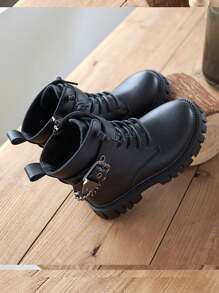 Botas para niños, botas para niñas, botas escolares de otoño/invierno - Negro - Ver 4