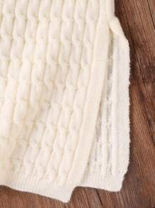 SHEIN Conjunto de 2 peças/roupas de outono para meninas, cardigan de malha grossa e saia curta para meninas pré-adolescentes