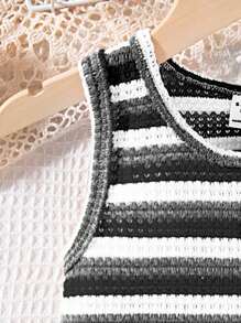 2 件套女孩休闲街头长裙套装，春夏 - 黑與白 - 查看 4