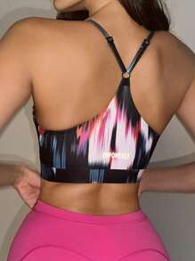 Menodora SHEIN Sport Sutien sport fitness pentru femei cu imprimeu Tie Dye