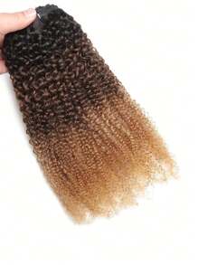 Afro Kinky Curly Clip In Extensions Raw Virgin Human Hair Honey Blonde Ombre Colored 1B/4/27 Curls Weave Clip Ins 8pcs 120g/Set Hair Extensions - S1/4/27 - View 3