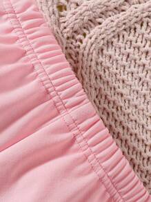 2 件套休闲运动女婴保暖内衬刺绣运动裤套装，冬季 - 彩色 - 查看 3