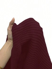 Chiquease 纯色简约长袖开衫，带口袋，长袖上衣 - 紫紅色 - 查看 8