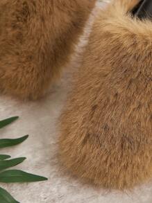 SHUZIA 蓬松蓬松一脚蹬蓬松舒适时尚鞋 - 駝色 - 查看 6