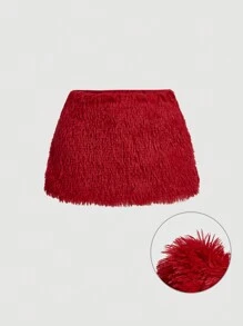 SHEIN MOD Chân váy đỏ bồng bềnh, cài cúc phía trước, quyến rũ cho buổi hẹn hò và tiệc tùng, mùa thu, tiệc trưa, buổi hòa nhạc, tiệc trà, thể hiện tình yêu với bạn gái, chân váy dự tiệc cho nữ, sân bay, lễ hội chào đón năm mới. - Đỏ - Xem 1