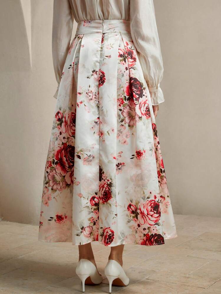 Women's Elegant Party Printed Umbrella Skirt, Winter