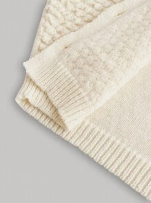SHEIN MOD Áo khoác cardigan màu mơ, thích hợp cho bữa ăn sáng muộn, hội chợ thời Phục Hưng, buổi hòa nhạc, mùa đông. - Màu be - Xem 5