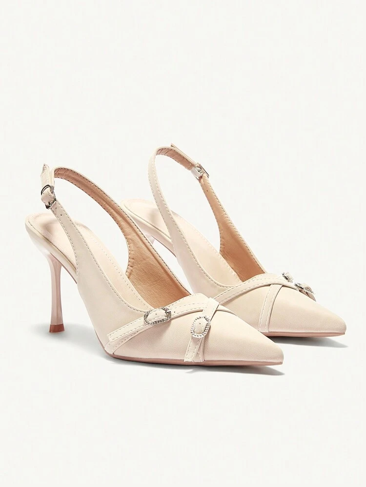 CUCCOO CHICEST Women's Solid Color Pointed Toe High Heel Pumps Summer Shoes Summer Break Easter Prom Heels For Christmas Elegant Shoes Wedding Shoes Summer Shoes Bride Shoes