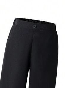 SHEIN 2 件套青少年男孩绅士西装，长袖夹克，翻领和色块，裤子，优雅正式礼服，适合生日派对、婚礼、毕业典礼、圣诞节、万圣节 - 酒紅色 - 查看 6