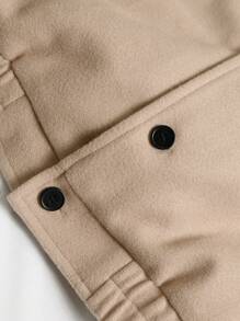 Manfinity Hypemode Men's Solid Color Button-Front Long Sleeve Minimalist Casual Jacket - Brown - View 3