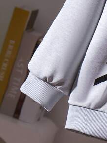 2pcs/Set Young Girl Collared Long Sleeve Bow Cuff Sweatshirt And Skirt Outfit, Black & Gray, High-End Sleeve Top, Children Autumn Clothing Set