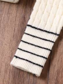 SHEIN Conjunto de 2 peças/roupas de outono para meninas, cardigan de malha grossa e saia curta para meninas pré-adolescentes