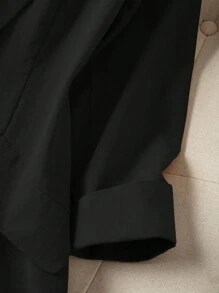 Franclia Casual Solid Color Blazer, Spring And Autumn - Black - View 3