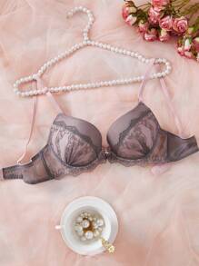 1 Áo ngực có gọng thêu lưới dành cho nữ - xanh quân đội - Xem 3