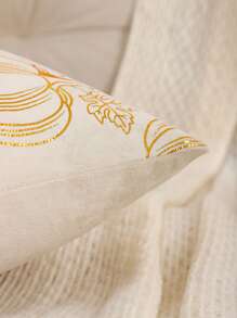 1 件天鹅绒南瓜图案装饰抱枕套适用于秋季万圣节、客厅、卧室和家居 - 金色 - 查看 4