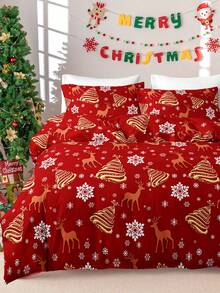 3pcs Christmas Polyester Printed Bedding Set - Multicolor - View 4
