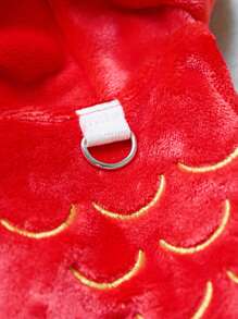 PETSIN 1pc Cute 4-Legged Red Plush Warm Transformation Costume For Dogs, Autumn/Winter - Red - View 7