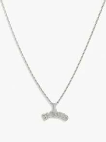 SUMWON 带水钻吊坠的不锈钢项链 - 銀色 - 查看 4