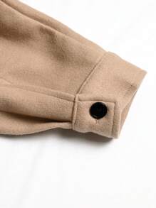 Manfinity Hypemode Men's Solid Color Button-Front Long Sleeve Minimalist Casual Jacket - Brown - View 5