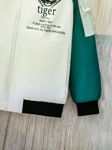 Áo khoác cổ bóng chày in hình đầu hổ mới lạ cho bé trai tuổi teen, phù hợp cho mùa thu và mùa đông - Nhiều màu - Xem 7