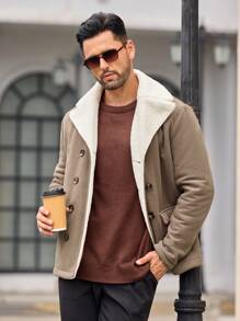 Manfinity VCAY Herren Slim Fit Lässig umkehrbarer thermisch gefütterter Jacke für Herbst und Winter - Braun - Übersicht 3