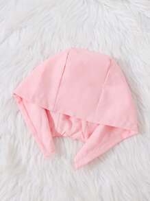 Chaqueta casual cortavientos con capucha desmontable de color liso, de manga larga y con diseño multifuncional de doble botonadura para niñas bebé - Rosa - Ver 3