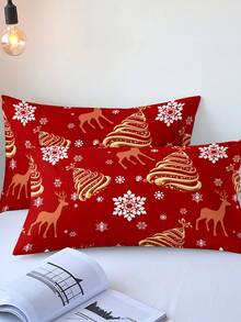 3pcs Christmas Polyester Printed Bedding Set - Multicolor - View 8