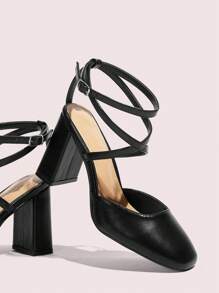 CUCCOO DOLLMOD Black Mary Jane High Heel Shoes, Fashionable Ankle Strap, Suitable For Commuting, Dating, Party, Holiday And Casual Wear Fall