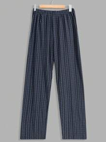 RueChic Men Stripe Printed With Pocket Regular Longsleeve Homewear Set - Black - View 6