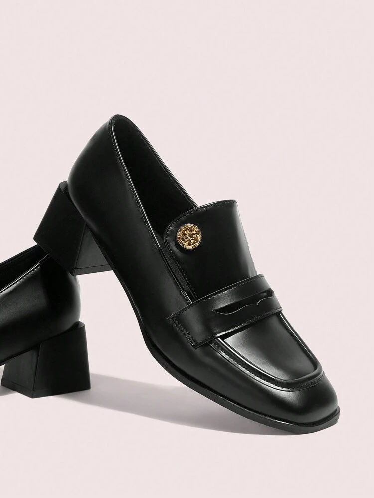 CUCCOO DOLLMOD Women Black Minimalist Fashion High Heel Pumps