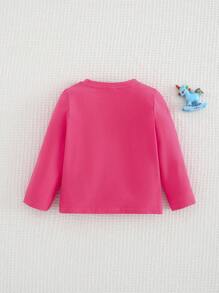 Cozy Pixies Baby Girls' Colorful Unicorn Pattern Knitted Soft Crew Neck Long Sleeve Pullover Sweater - Red - View 2