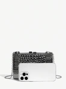 SHEIN BAE Women's Fashion Clutch Bag Suitable For Evening Parties - Black - View 6