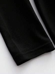 Women Off Shoulder Long Sleeve Solid Color Casual Short Dress - Black - View 5