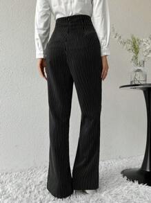 Modelyn Women's Simple Front Button Striped Casual Pants, Daily Wear - Multicolor - View 2