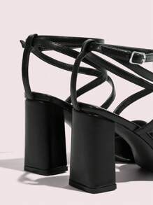 CUCCOO DOLLMOD Black Mary Jane High Heel Shoes, Fashionable Ankle Strap, Suitable For Commuting, Dating, Party, Holiday And Casual Wear Fall