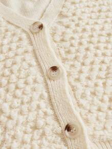 SHEIN MOD Áo khoác cardigan màu mơ, thích hợp cho bữa ăn sáng muộn, hội chợ thời Phục Hưng, buổi hòa nhạc, mùa đông. - Màu be - Xem 3