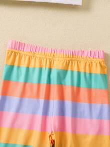 SHEIN 2 件套少女豹纹心形图案舒适保暖套装，秋冬 - 彩色 - 查看 4