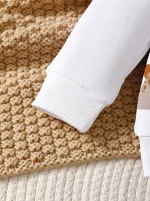 SHEIN Playful Pals 2pcs/Set Baby Boy Cute Dinosaur Print Crewneck Sweatshirt And Denim Pants - Baby Blue - View 7