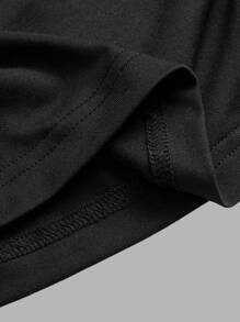 SHEIN EZwear 2pcs Women's Solid Color Crew Neck Ruched Waist Long Sleeve Fitted T-Shirt