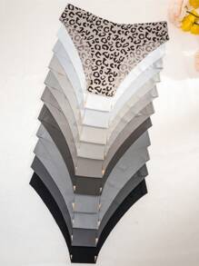 11pcs/Pack Women's Simple Casual Briefs - Multicolor - View 1