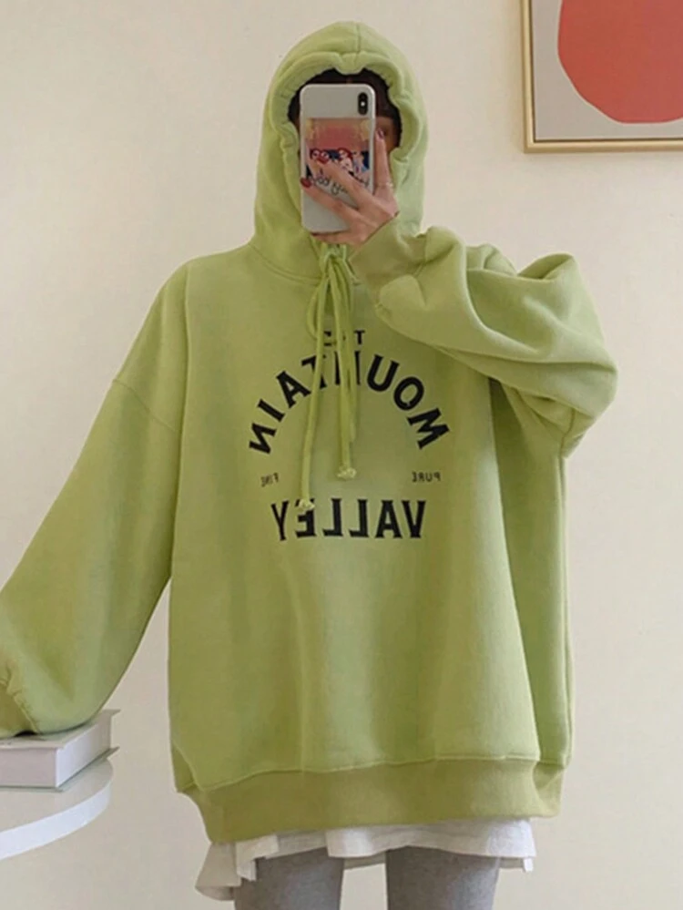 Women Plain Long Sleeve Letter Print Simple Hoodie,Three Quarter Sleeve Tops Sweatshirt