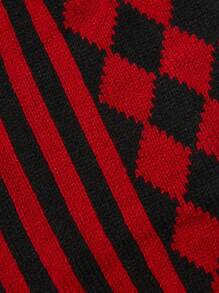 PETSIN 1pc Pet Halloween Red & Black Plaid Striped Clown Costume Warm & Comfy Dog Sweater - Multicolor - View 6