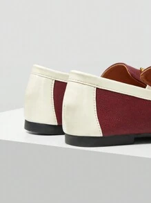 MOTF PREMIUM 女士舒适方头休闲平底鞋秋季 - 酒紅色 - 查看 8